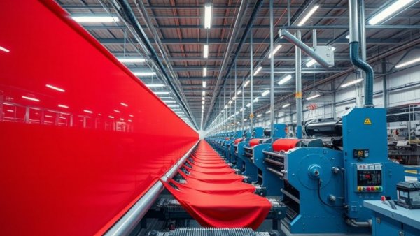 Advanced manufacturing equipment in a textile factory.