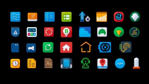 Colorful digital icons depicting smart home automation.