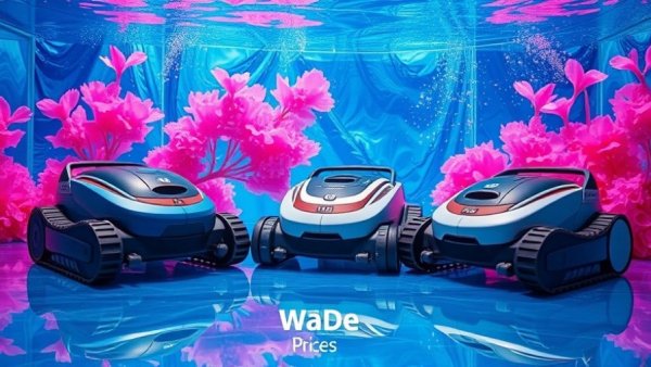 Pool robot vacuum deals, highlighting price drop with vivid colors.