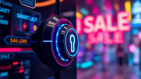 Smart Lock Deals promotion with vibrant sale graphics.