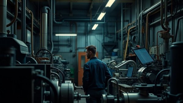 Industrial workshop scene illustrating business environment