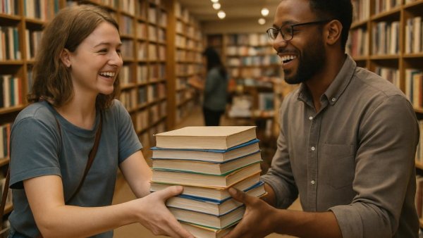 Exchange of used textbooks in a bookstore environment.