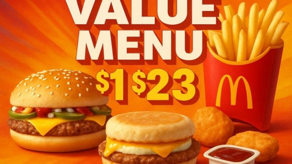 McDonald's new value menu items promotional poster.