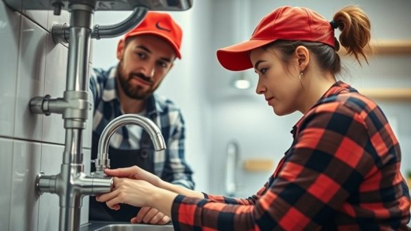 Handyman helping with plumbing under sink; home improvements to avoid DIY.