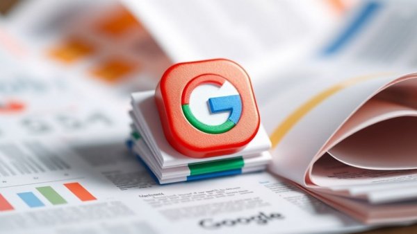 Vibrant Google News icon stack with colorful papers.