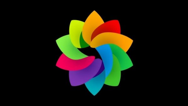 Colorful digital logo with vibrant shapes, home automation sensor concept.