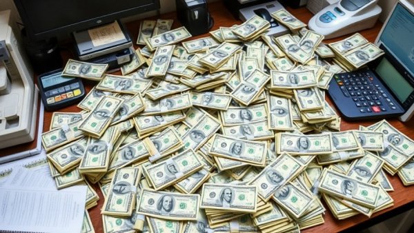 Bundles of cash on desk representing merchant cash advance alternatives.