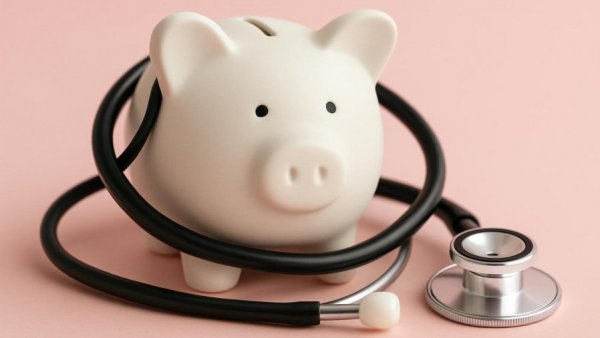 Piggy bank with stethoscope, symbolizing 2026 HSA contribution limits.