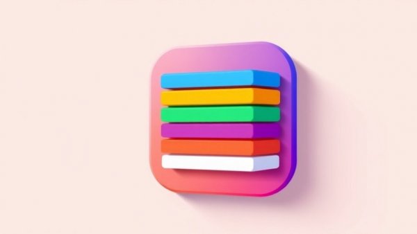 Vibrant app icon with colorful squares in flat design.