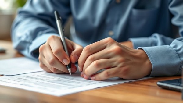 Hands writing on paper at a desk, technology equipment leasing.