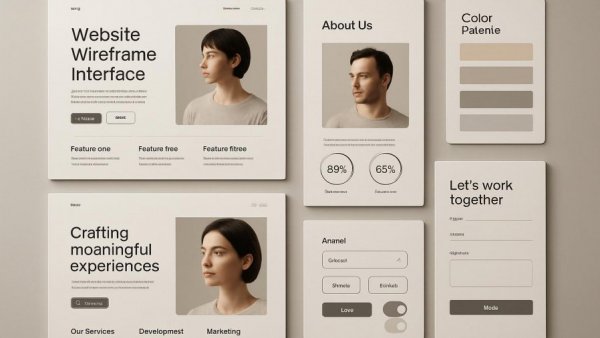 Squarespace Blueprint AI interface with layout and color options.