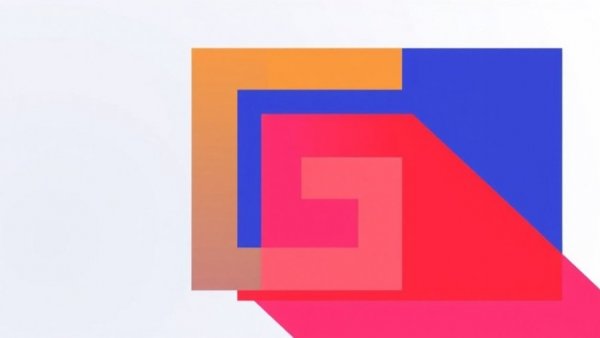 Bold G letter on colorful abstract background for smart home automation