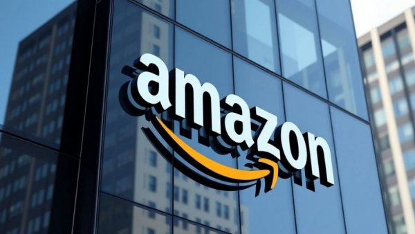 Amazon building showing logo amid lawsuit and tariffs discussions