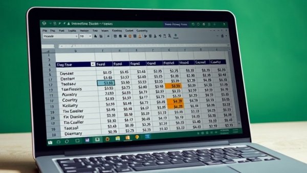 Excel spreadsheet with slicers for efficient data filtering.
