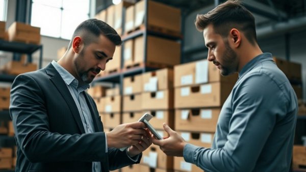 Business line of credit for startups scene with digital inventory management.