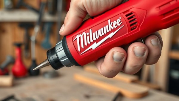 Close-up of Milwaukee tool in hand, Home Depot Milwaukee tool deals