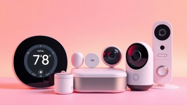Smart home devices showcased for Memorial Day Smart Home Deals with colorful background.