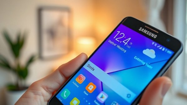 Samsung Galaxy smartphone displaying pop-up view with weather and apps.