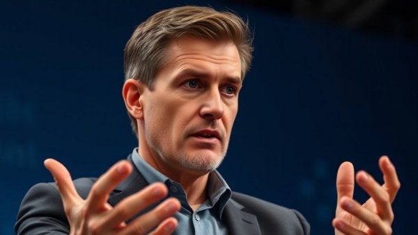 Man discussing OpenAI Cybersecurity Model at conference