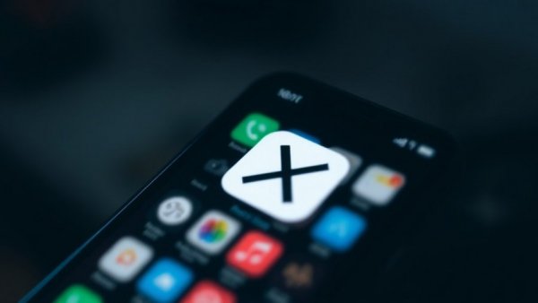 Smartphone with X logo, shadowbanned social media posts concept.