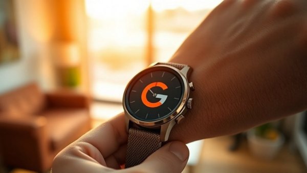 Close-up of a smartwatch with a woven strap, Fitbit Edge release