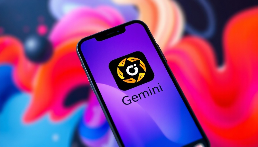 Modern smartphone displaying Gemini logo for home automation.