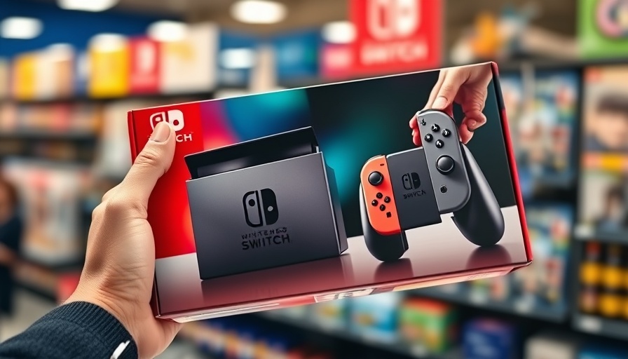 Nintendo Switch 2 box in hand, featuring console design.
