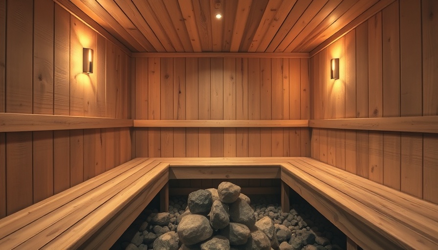 Cozy wooden dry sauna with heated rocks highlighting health benefits.