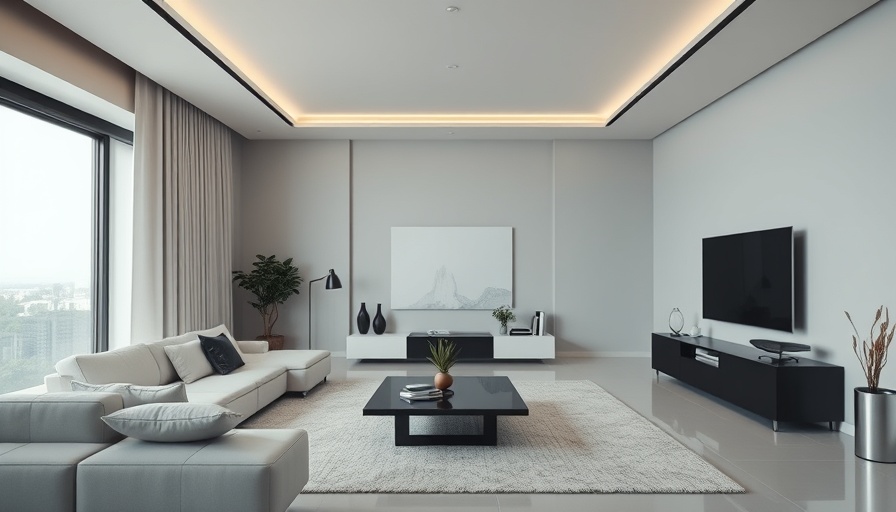 Modern living room showcasing home automation devices for beginners.