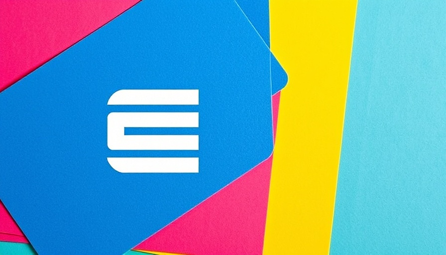 Minimalistic colorful papers with tech news logo for AI.