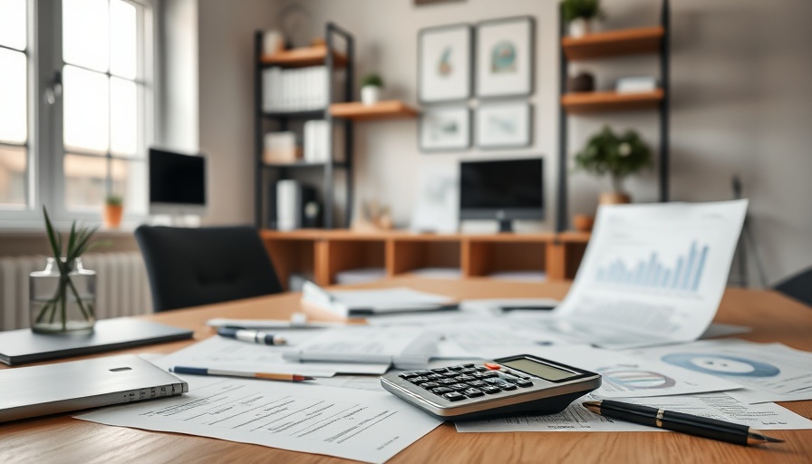 Workspace with financial documents for tax deductions planning.