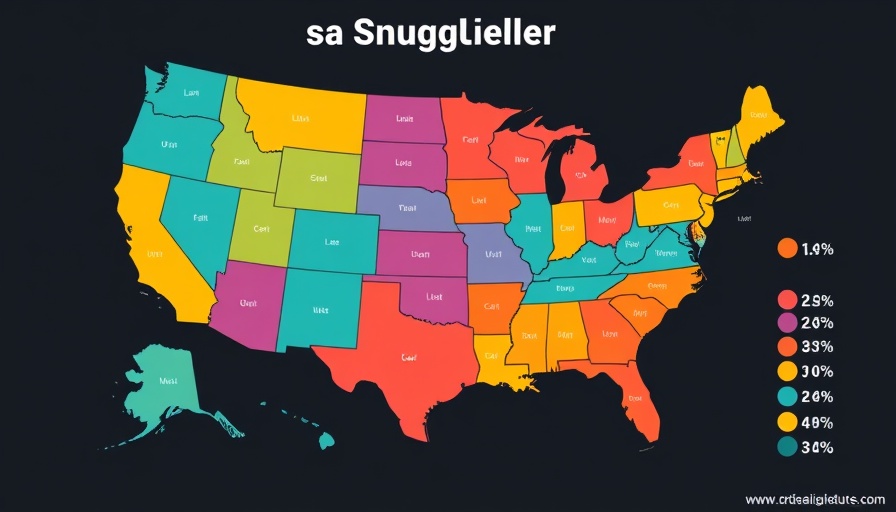 USA map of cigarette smuggling rates by state for 2023.