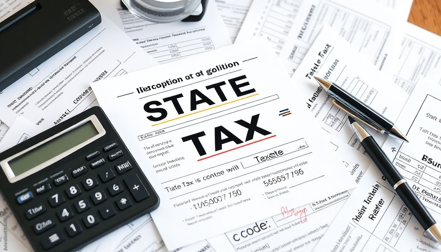 State tax documents and calculator on desk, illustrating tax implications.