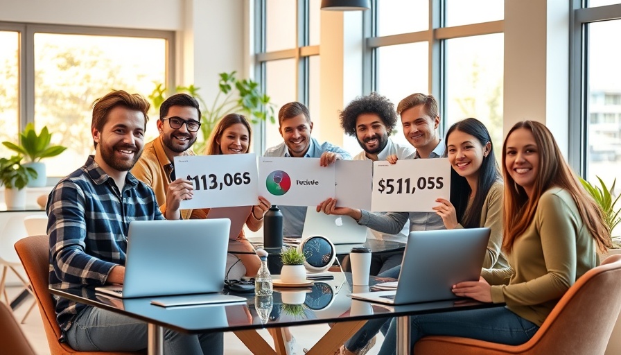 Remote workers discussing performance-based bonuses in a modern office.