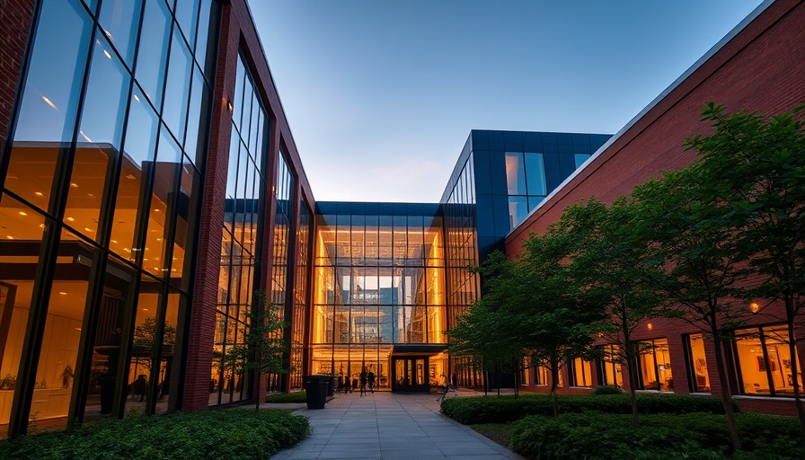 Modern INSEAD campus at evening, showcasing architecture