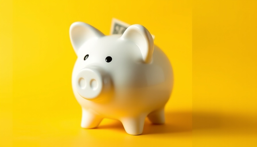 Piggy bank with dollar on yellow background symbolizes saving resources.