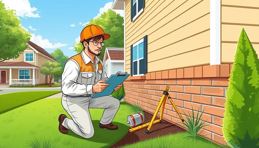 Pest inspector examining home foundation, VA Loan Pest Inspection Requirements.