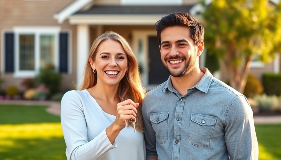 Couple buying first home with VA loan, happy homeowners.