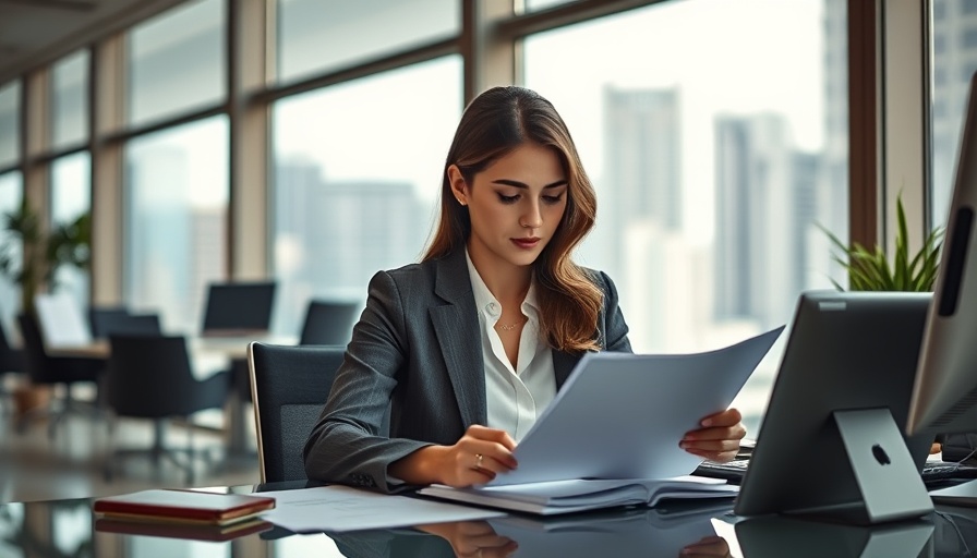 Young professional reviewing personal loan documents in July.
