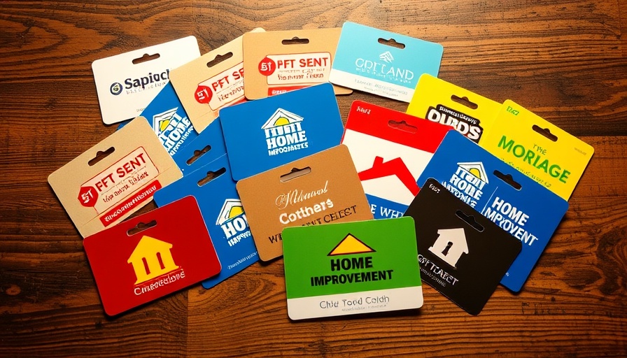 Attractive home improvement store cards on display.