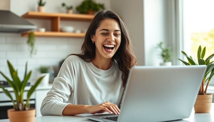 Joyful woman celebrating success at home, expressing impact of financial motivations.