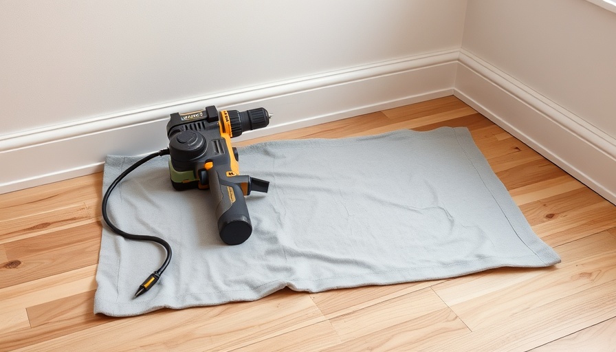 DIY tools for installing baseboards in a corner.