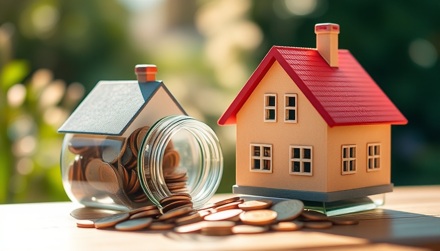 Model house and coins symbolizing affordable mortgages for first-time homebuyers.
