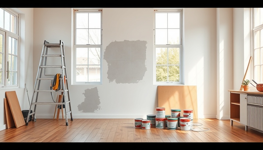 Home improvement market forecast concept with tools and materials.