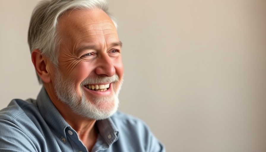 Smiling man discussing home improvement news in interview.