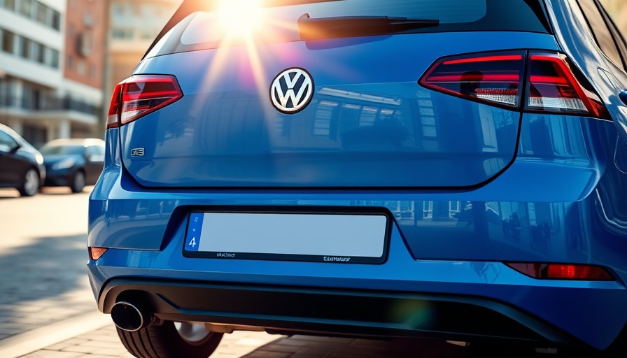 Volkswagen e-Golf with blurred license plate highlighting personalized license plates rules.