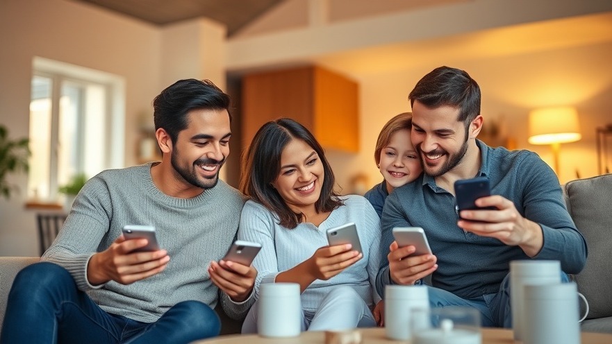 Modern family enjoying easy smart home setup with smart devices in a cozy living room.