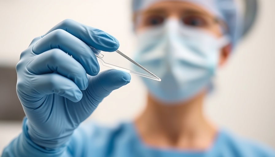 Medical professional holding a speculum, clinical setting.