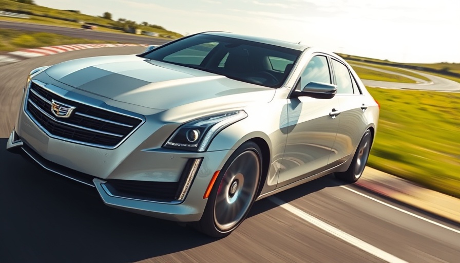 Cadillac CT5 on racetrack signaling production end.