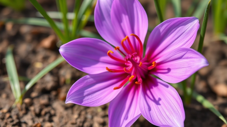 Purple saffron flower with red stigmas, related to weight loss benefits of cumin and saffron.